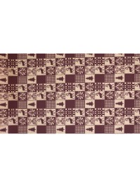 BROWN XMAS DAMIER BURLAP TABLE RUNNER 28CM X 3M