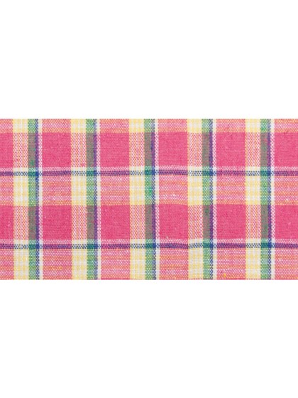FUCHSIA MADRAS LINEN TABLE RIBBON 10CM X 5M