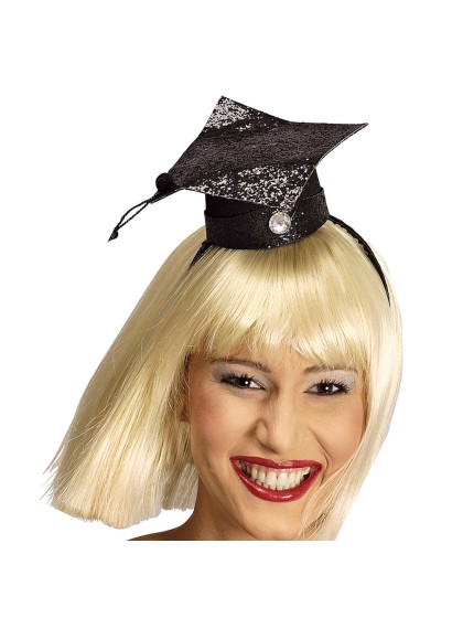 MINI BLACK GRADUATION HAT HEADBAND 