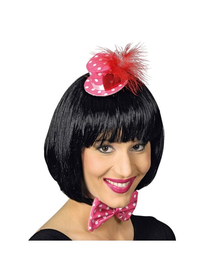 MINI PARTY HATS CLIP SET PINK DOTS ONE SIZE