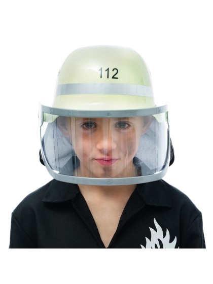 YELLOW FIRE CHIEF HELMET WITH FACE-SHELTER ONE SIZE
