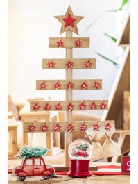 WOODEN ADVENT CALENDAR BOARD ON BASE 40 X 8CM X 73CM