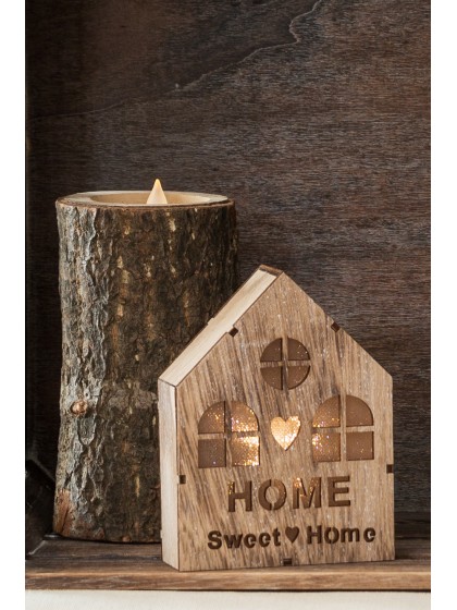 MAISON LUMINEUSE AVEC LEDS 9CM X 3.5CM X 12CM