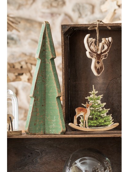 3D OLD FINISH GREEN TREE 16CM X 16CM X 33.5CM