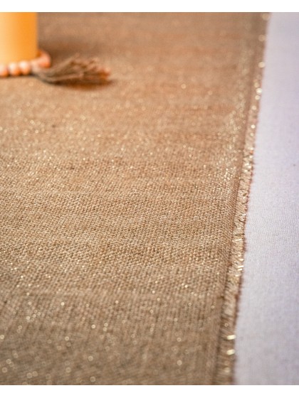 NATURAL/GOLDEN THREAD JUTE TABLE RUNNER 29CM X 3M