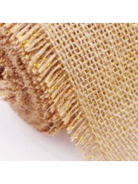 NATURAL/GOLDEN THREAD JUTE TABLE RUNNER 29CM X 3M
