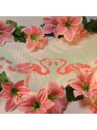 TISCHLÄUFER ROMANCE FLAMINGO ROSA 29CM X 5M