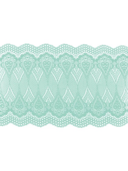 TABLE RUNNER PERSIAN LACE GREEN 18CM X 5M