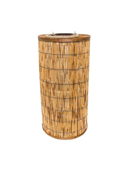 ROUND WOODEN LANTERN DIA 31CM X 61CM
