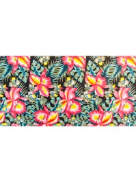 TISCHLÄUFER LEINEN BLUMEN TROPISCHE 28CM X 3M