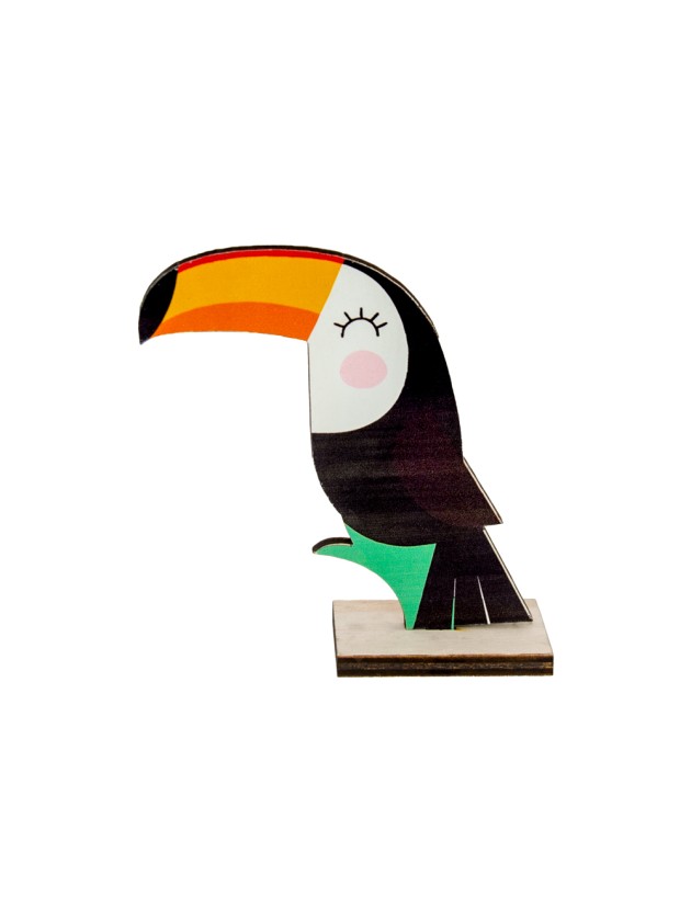 WOODEN TABLE CENTER TOUCAN 10CM X 4CM X 10CM