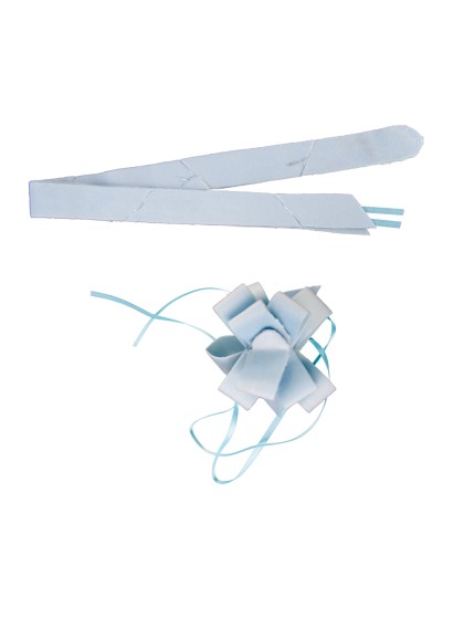 BEUTEL 2 SCHLEIFEN SAMT BLAU PASTELL 4.7CM X 1.8CM