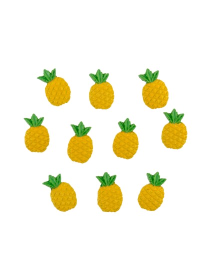 BEUTEL 10 ANANAS KUNSTHARZ SELBSTKLEBEND 2.9CM X 1.8CM X 0.5CM