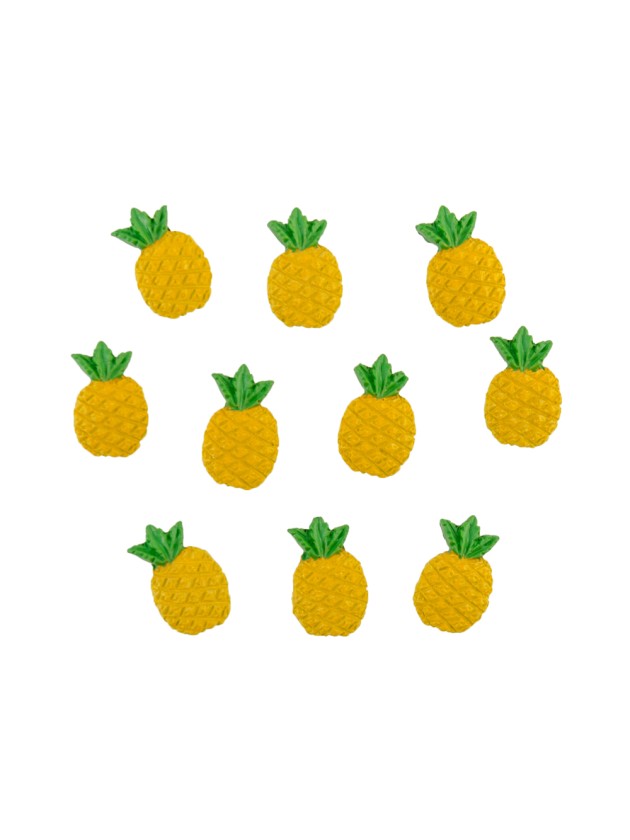 BEUTEL 10 ANANAS KUNSTHARZ SELBSTKLEBEND 2.9CM X 1.8CM X 0.5CM
