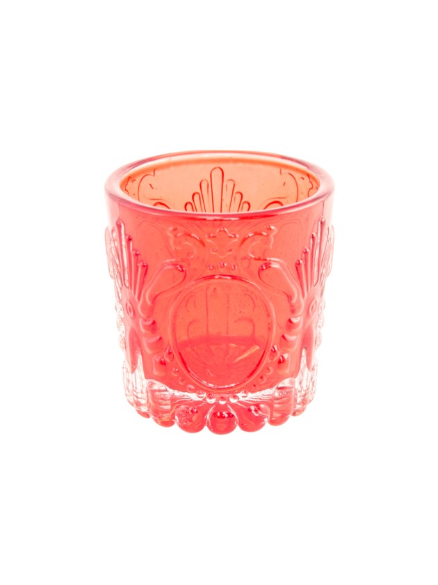 KERZENHALTER ART DEKO ROT DIA 5.6CM X 5.7CM