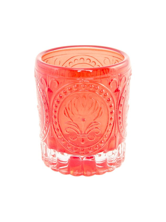 KERZENHALTER ART DEKO ROT DIA 6.7CM X 7.8CM