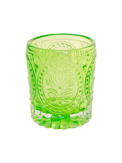 BOUGEOIR ART DECO VERT LIME DIA 6.7CM X 7.8CM