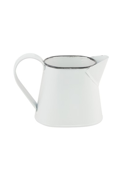 CRUCHE METAL BLANC  12CM X 6CM X 7.5CM