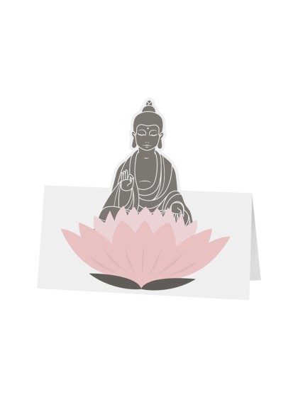 SET 6 TABLE PLACE CARDS BUDDHA 8CM X 8CM