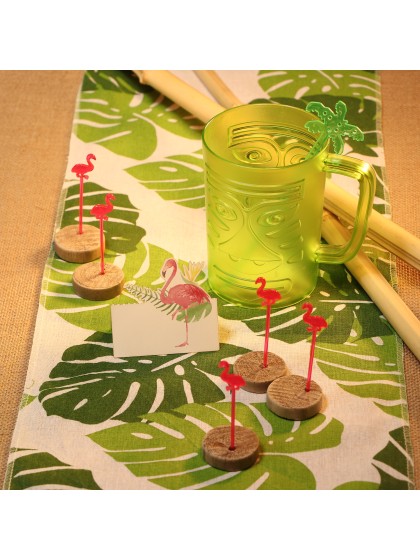 SET 6 TISCHKARTEN FLAMINGO ROSA 8CM X 8CM