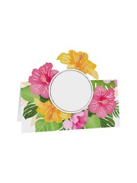 SET 6 TISCHKARTEN BLUMEN TROPISCHE 8CM X 8CM