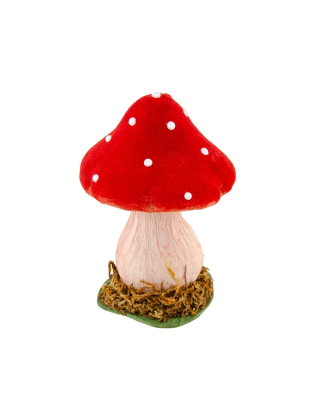 RED MUSHROOM ON MOSS BASE 9.5CM X 9.5CM X 13CM