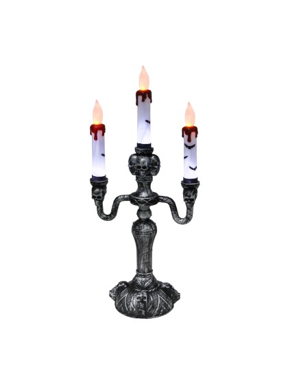 3 BRANCHES CANDELABRA WITH LED 17.5CM X 10CM X 40CM 