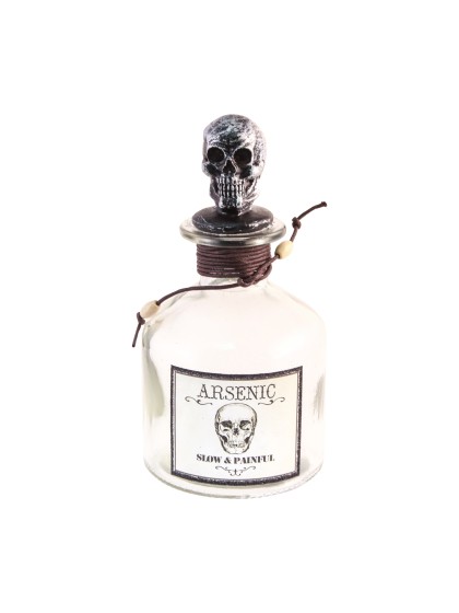 FLAKON TRANSPARENT ARSENIC MIT STOPFEN TOTENKOPF 16CM