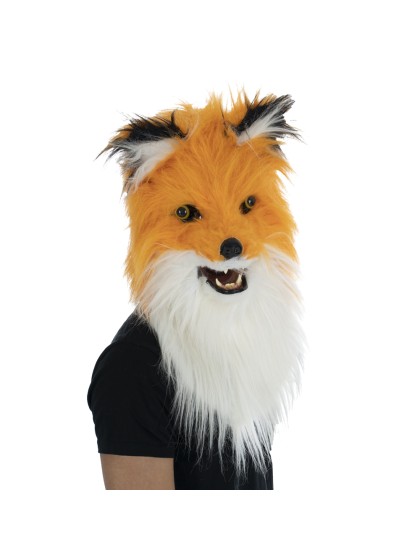 FUR FOX MASK WITH JOINTED MOUTH 
