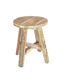 HOCKER HOLZ DEKO DIA 19CM X 25CM