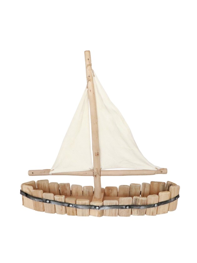 WOODEN/METAL BOAT BIG SIZE 49CM X 13CM X 47CM
