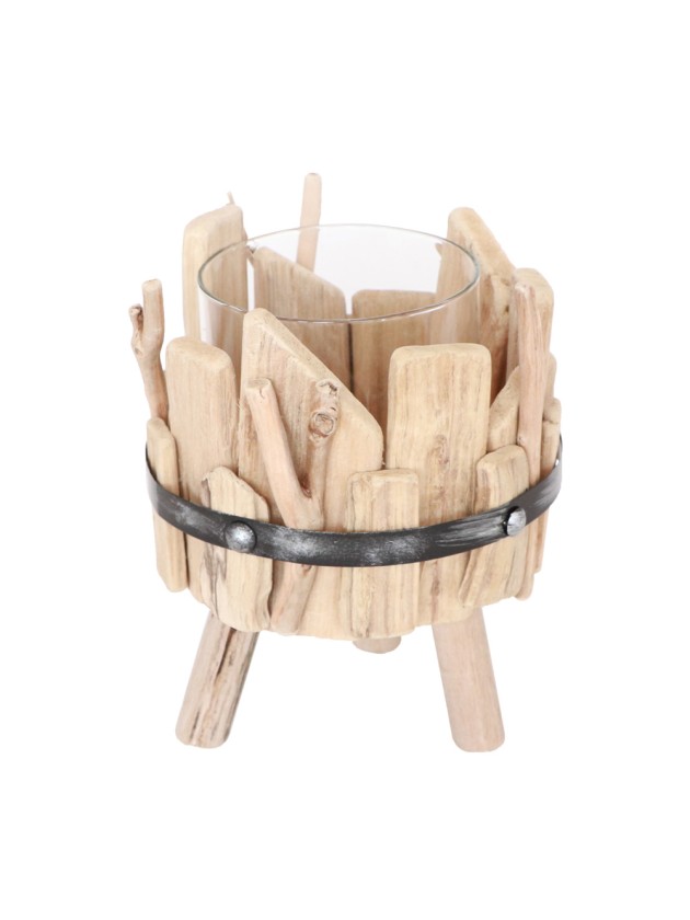 WINDLICHT HOLZ/METAL GM DIA 17CM X 18CM