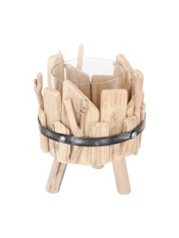 WINDLICHT HOLZ/METAL GM DIA 17CM X 18CM