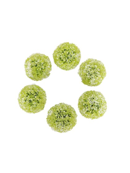 LOT 6 BOULES DECO HERBE DIA 8CM
