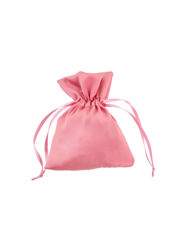 BAG OF 4 SATIN FUCHSIA BAGS 8CM X 10CM