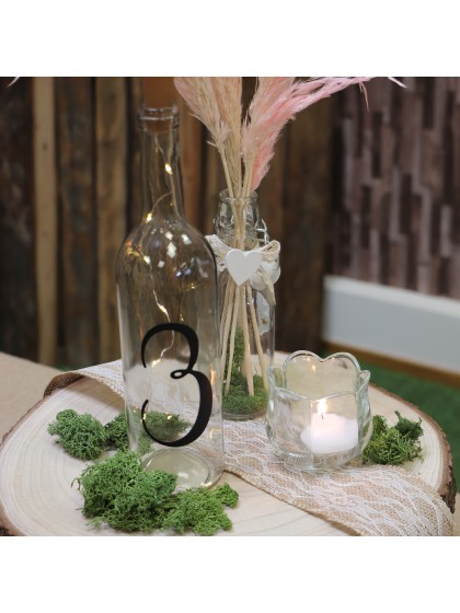 FLASCHE GLAS MIT DEKO DIA 6CM X 20CM