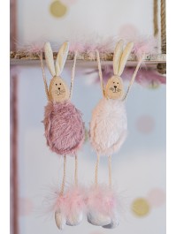 DEKO HASE PLÜSCH - 2ASS 6CM X 2.5CM X 27CM