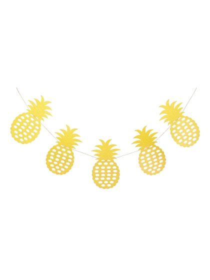 GIRLANDE 3M 10 ANANAS GOLD GLITZER 21.5CM X 12CM