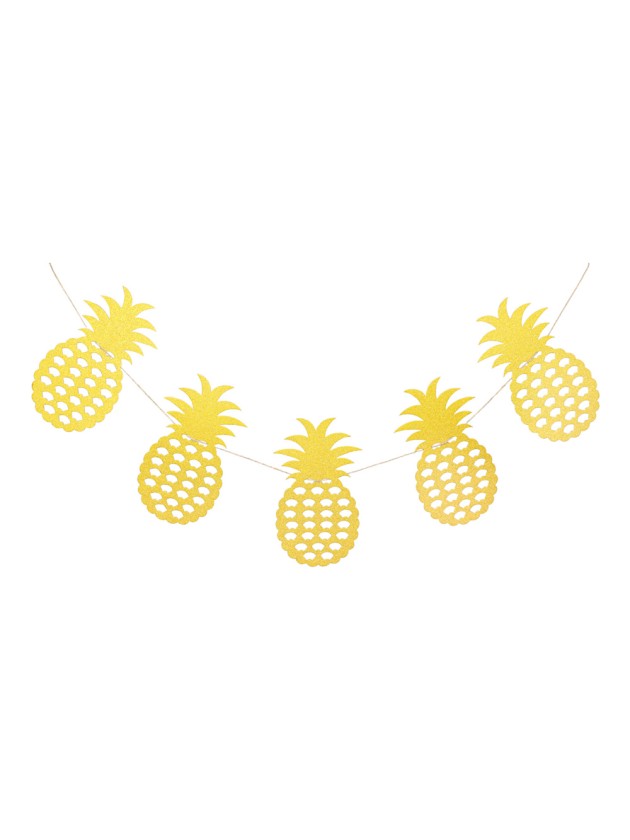 GUIRLANDE 3M 10 ANANAS OR PAILLETE 21.5CM X 12CM
