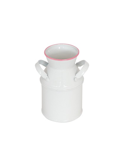 POT A LAIT METAL BLANC/ROSE  DIA 6CM X 10CM HT