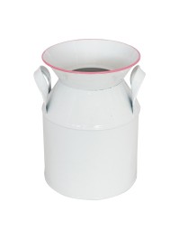 TOPF MILCHMETALL BLANC/ROSE DIA 12CM X 17.5CM