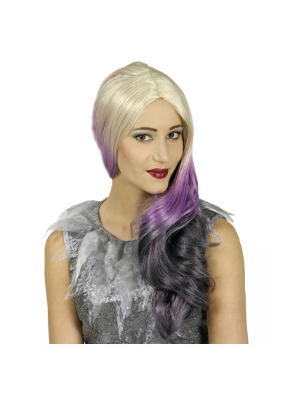 PERRUQUE CRISTAL BLOND ARGENTE POINTES GRISES 