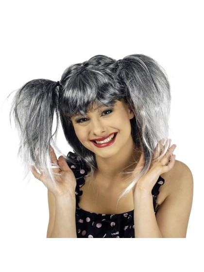 PERRUQUE ZORA GRIS ARGENTE 2 COUETTES 