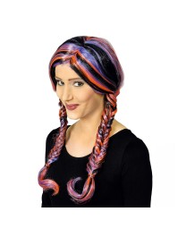 PERÜCKE ARABELLA VIOLETT SCHWARZ ORENGEL NEON 