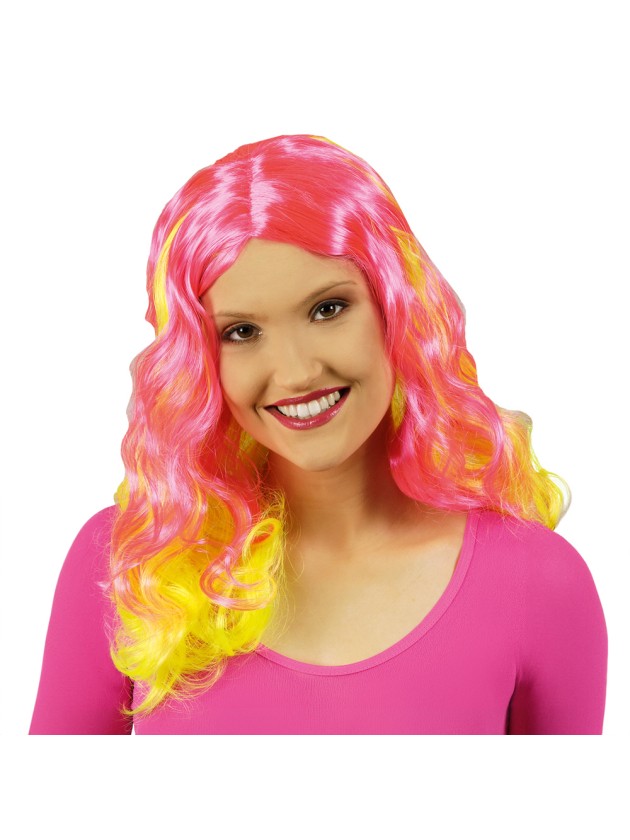 PERÜCKE JADE FUCHSIA NEON GELB 