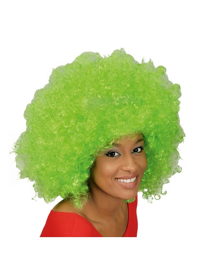 PERRUQUE LUCIE AFRO GEANT VERT FLUO 