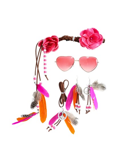 SET HIPPIE LUXUS 4 TEILE Einheitsgröße