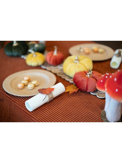 BEUTEL 12 BLÄTTER HERBST STOFF CA. 11CM X 8CM