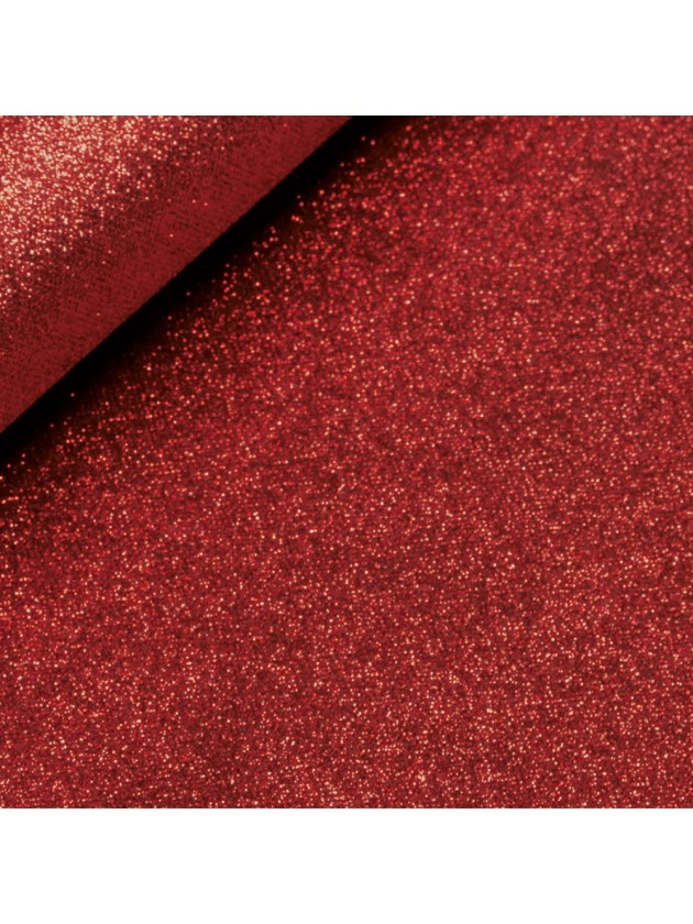 DARK RED 10GSM GLITTER NON WOVEN TABLE RUNNER PREMIER QUALITY 30CM X 5M
