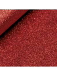 DARK RED 10GSM GLITTER NON WOVEN TABLE RUNNER PREMIER QUALITY 30CM X 5M